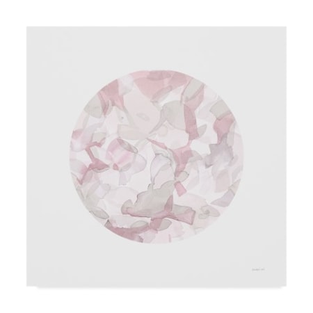 Danhui Nai 'Leafy Abstract Circle Ii Blush Gray' Canvas Art,14x14